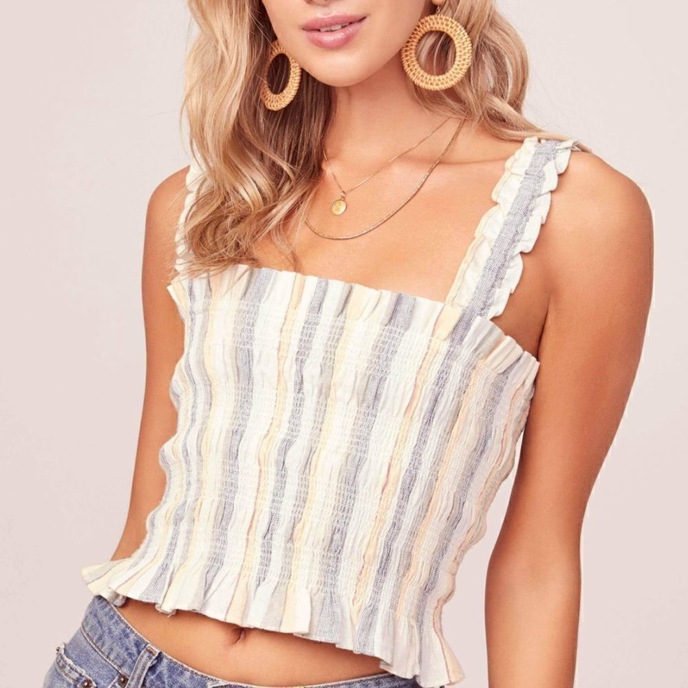 ASTR the Label Twiggy Linen-Blend Top